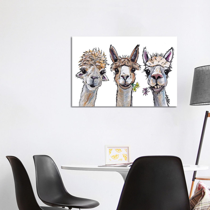 Alpacas Trio II - Wrapped Canvas Painting, 101.6 cm H x 66.04 cm W x 1.91 cm D