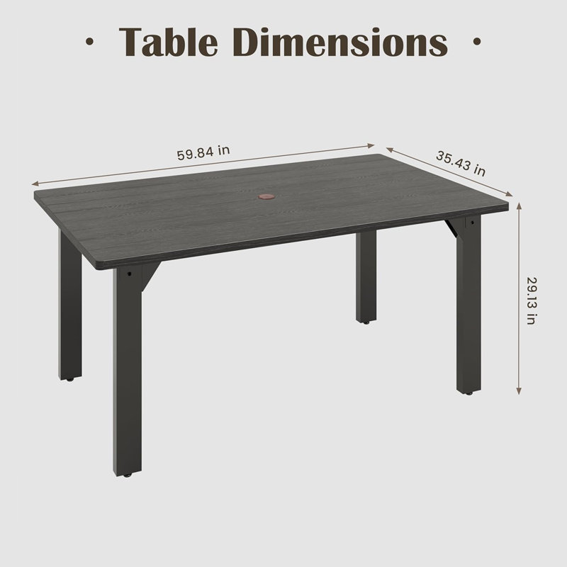 Rectangular Steel Outdoor Dining Table