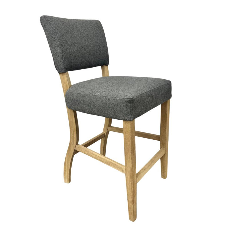 Fabric Bar Stool, Grey / Grey, Grey