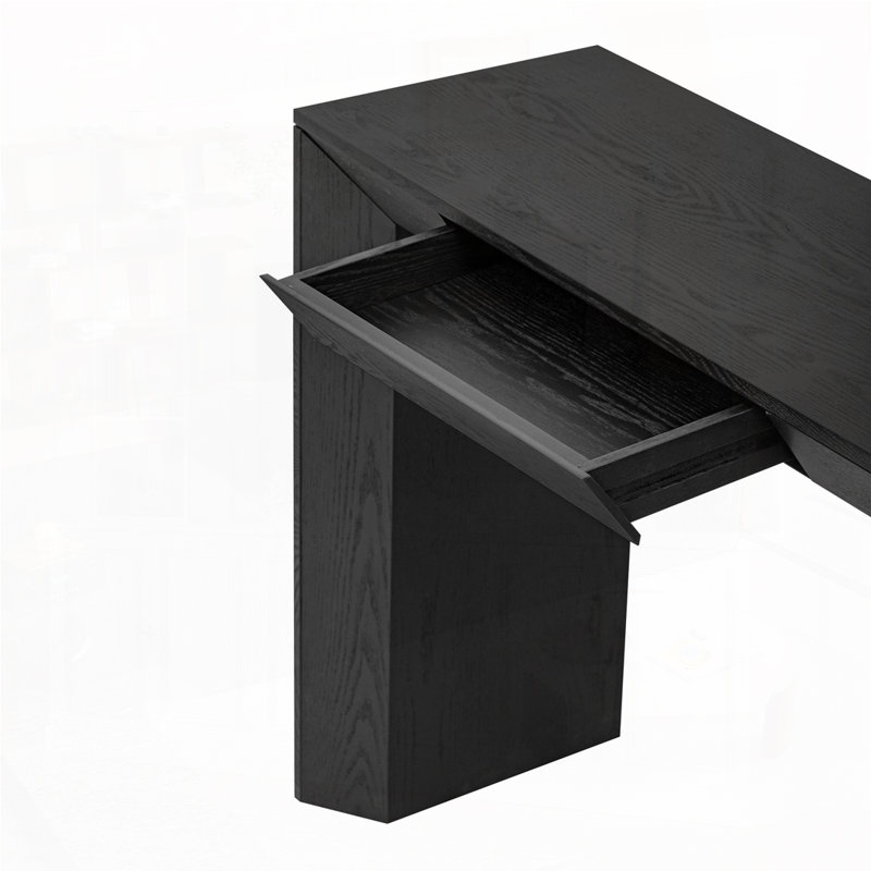 Console Farmhouse avec 2 tiroirs dissimulés, Noir