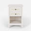 Table de chevet 17,7 po en rotin blanc - table de chevet Boho avec 2 tiroirs et tablette