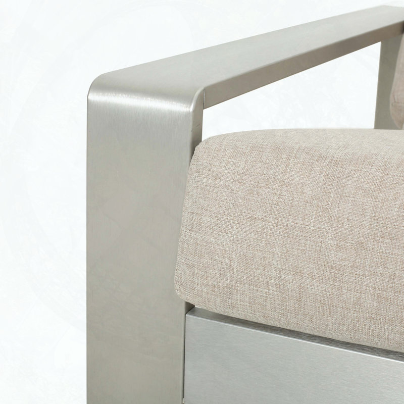 Chaise longue en aluminium avec coussin beige - Légère et ergonomique pour le patio ou la plage