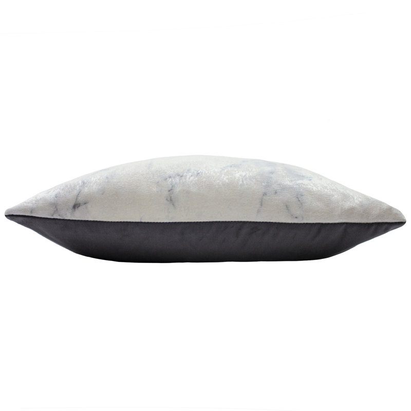 Nichole Abstract Square Throw Cushion, Slate/Dark Grey, Feathers