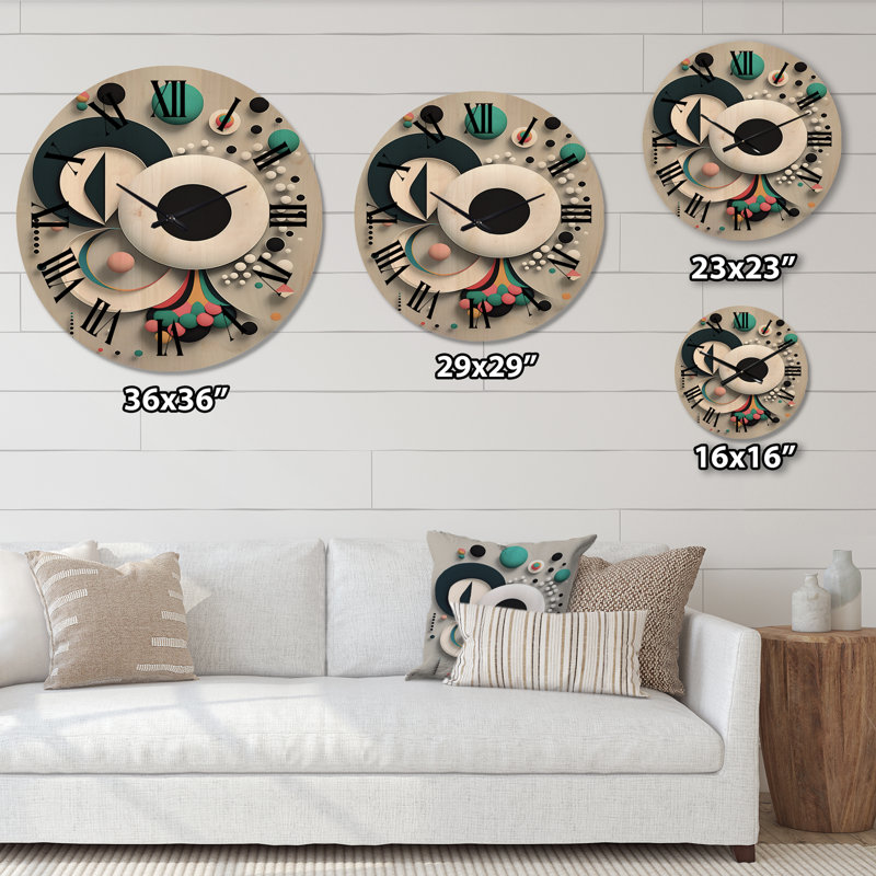 Horloge murale géométrique rétro, Moyenne