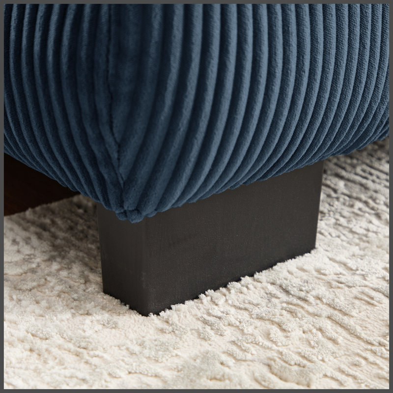 Canapé RSF en velours côtelé avec 1 coussin - bleu, Orienté à droite, Bleu