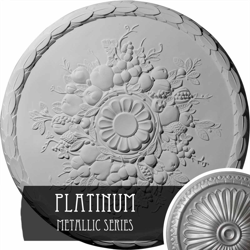 Médaillon de plafond Endurathane Anthony Harvest, DO 22 1/2 po x P 1 1/4 po (pour auvents jusqu'à 2 1/8 po), finition platine peinte à la main
