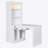 83.4"Tall Bookshelf &Writting Desk Suite,Modern Bookcase Suite with LED Lighting, Drawers,Study Desk and Open Shelves,2-Piece Set Storage Bookshelf for Living Room,Home Office,Study room,White