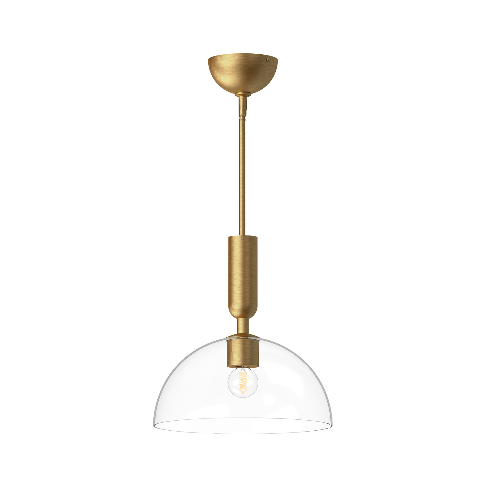 Casoria Single Light Glass Pendant, Brushed Gold