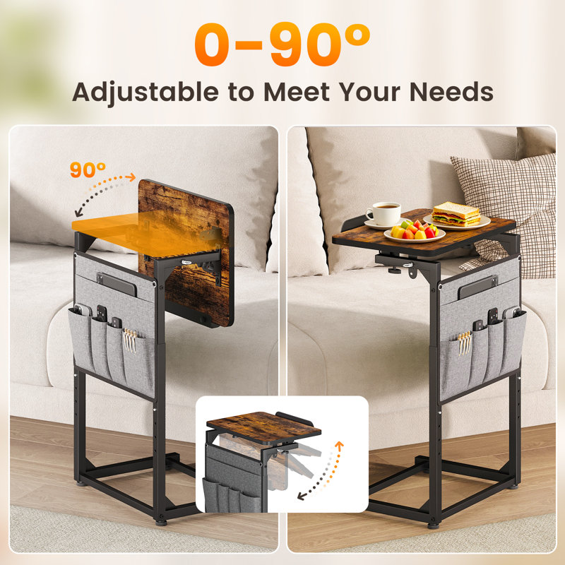 Adjustable Swivel C-side Table with Height Control