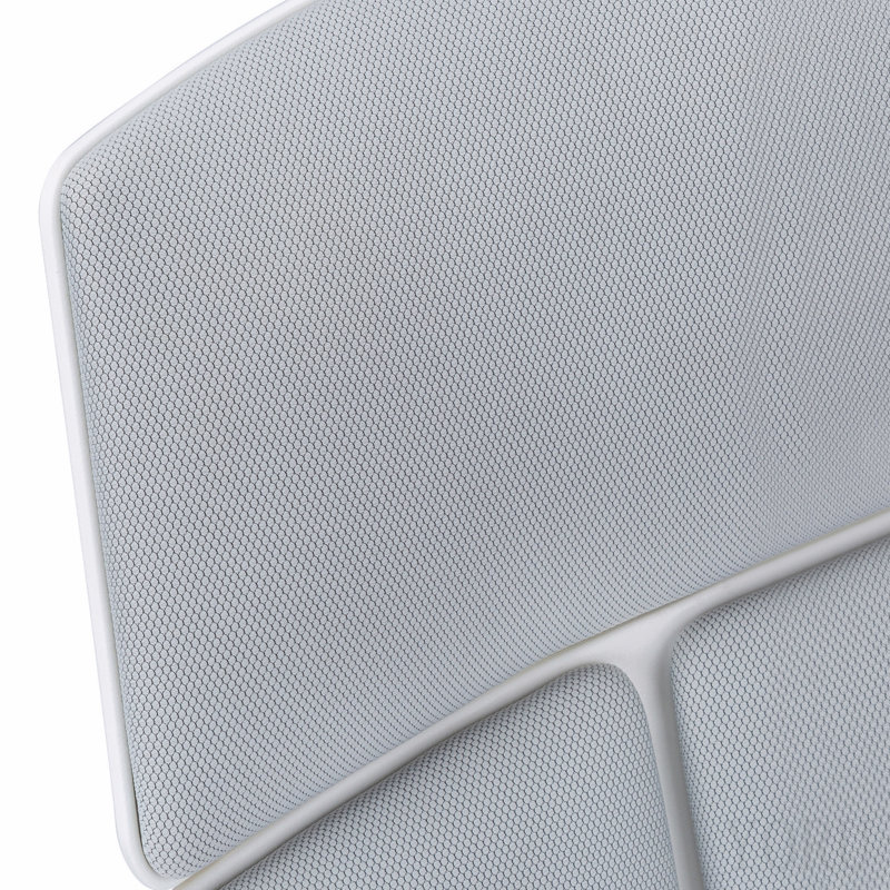 Chaise de bureau, hauteur réglable, pivotante, ergonomique, accoudoirs, bureau d'ordinateur, travail, filet gris, métal blanc, contemporain, moderne