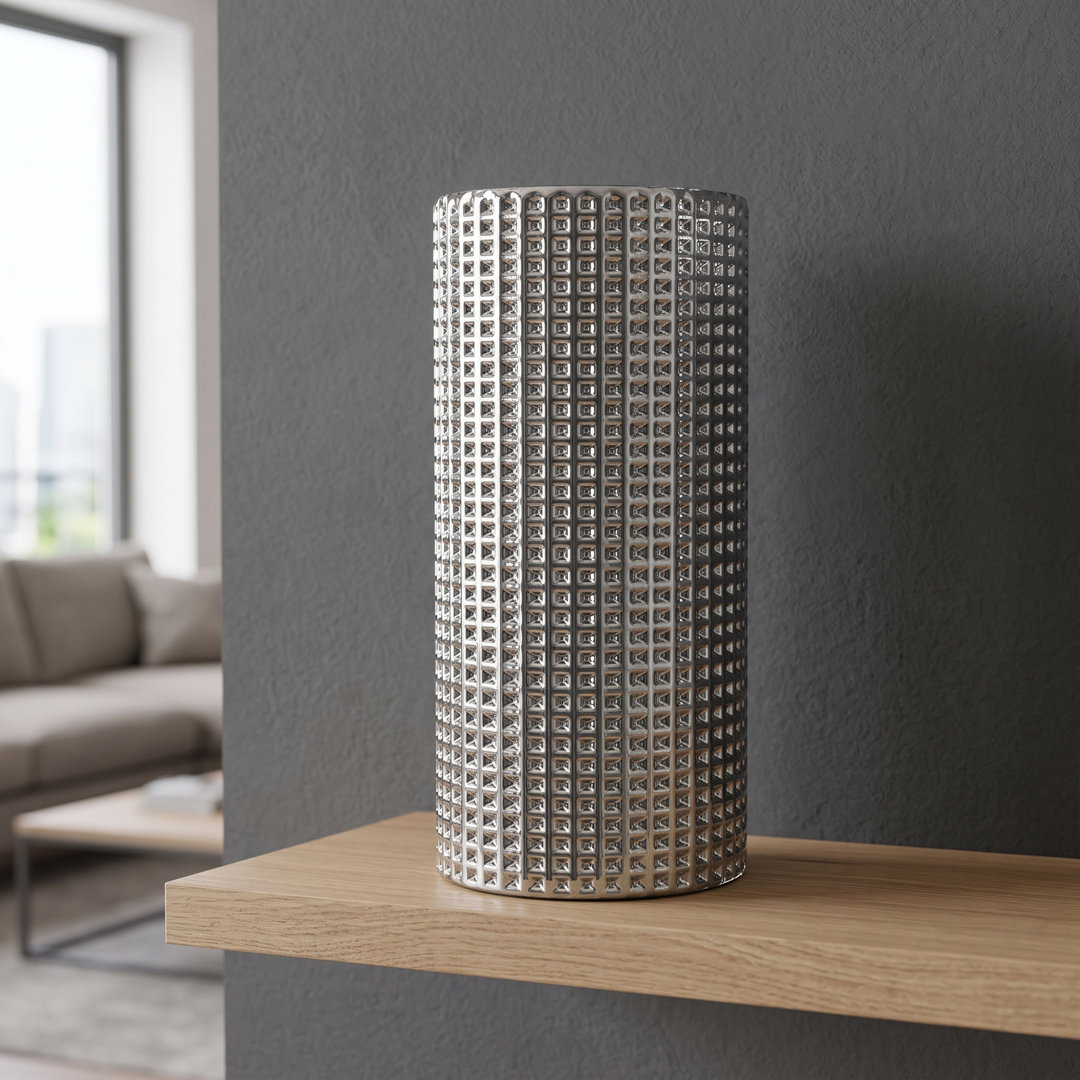 Leaf 30cm Silver Dot Glass Vase - Silver Decorative Flower Vase - Image 5