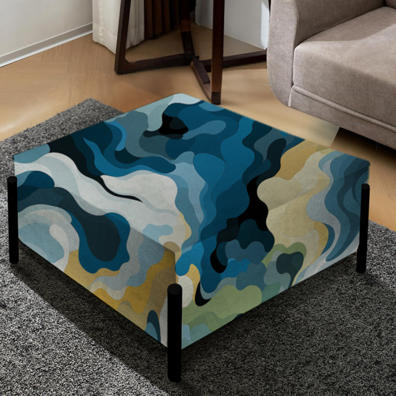 Blue Nomadic Blue Camouflage - Grand repose-pieds carré camouflage