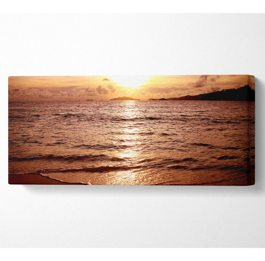 Sonnenuntergang Strand Sparkle Panoramaleinwand