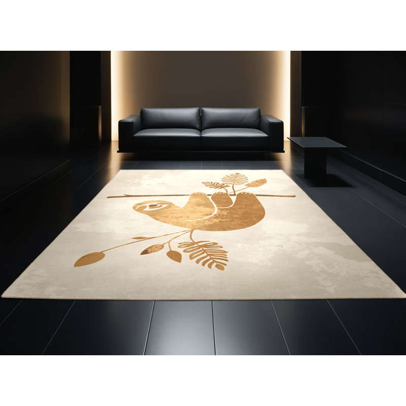 Tapis moelleux moelleux et moelleux beige, 8 x 12