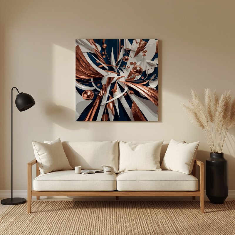 Abstrait formes 30, art mural gris en métal, H 32 po x l 32 po
