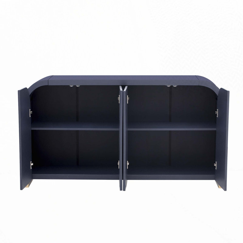 4-Door Storage Console Table, Navy Blue