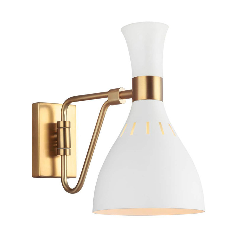 Zahir Steel Armed Sconce, White
