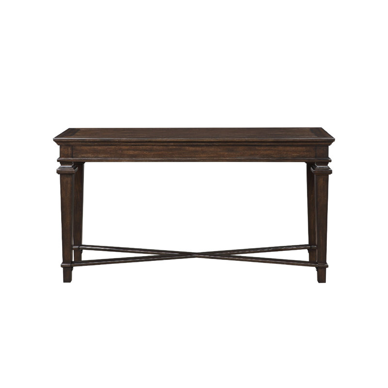 Console Tabby, dessus de 56 po, brancard croisé, brun espresso
