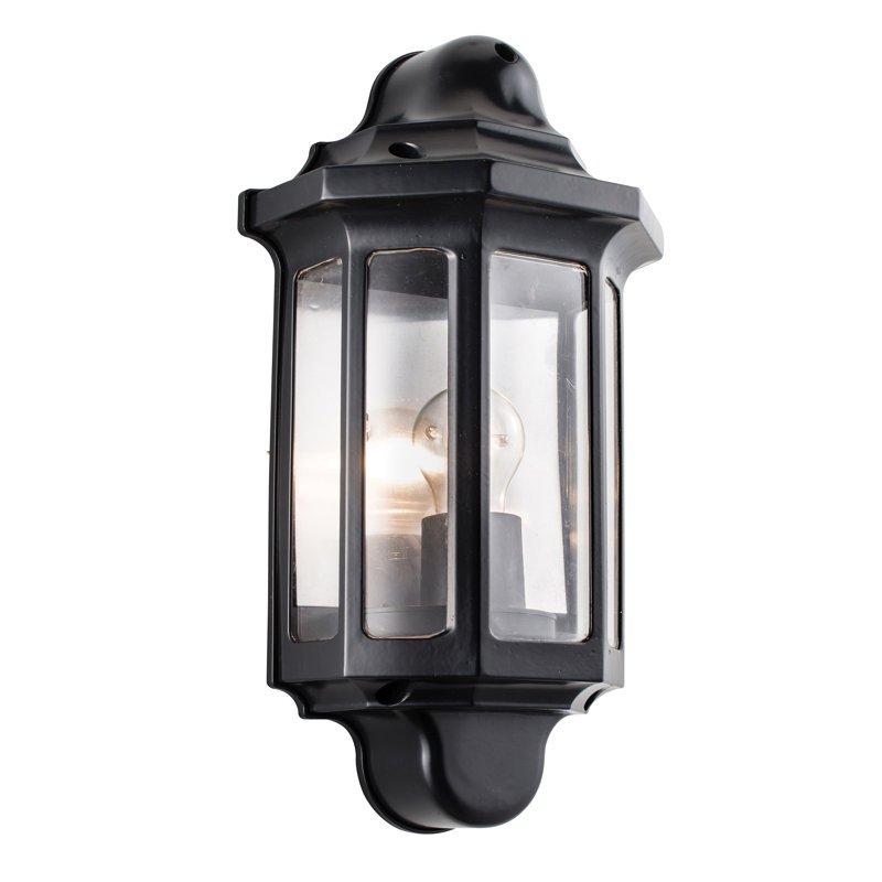 Rozier Satin Black Outdoor Wall Lantern