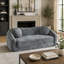 Canapé inclinable convertible de 86 pouces incurvé, canapé-lit pliant sans cadre 2 en 1 avec base coulissante et assise profonde, canapé inclinable en chenille à deux places, aucun assemblage requis gris-1955751472