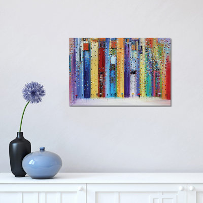 «Colorful Umbrellas» par Ekaterina Ermilkina, reproduction d'art sur toile tendue
