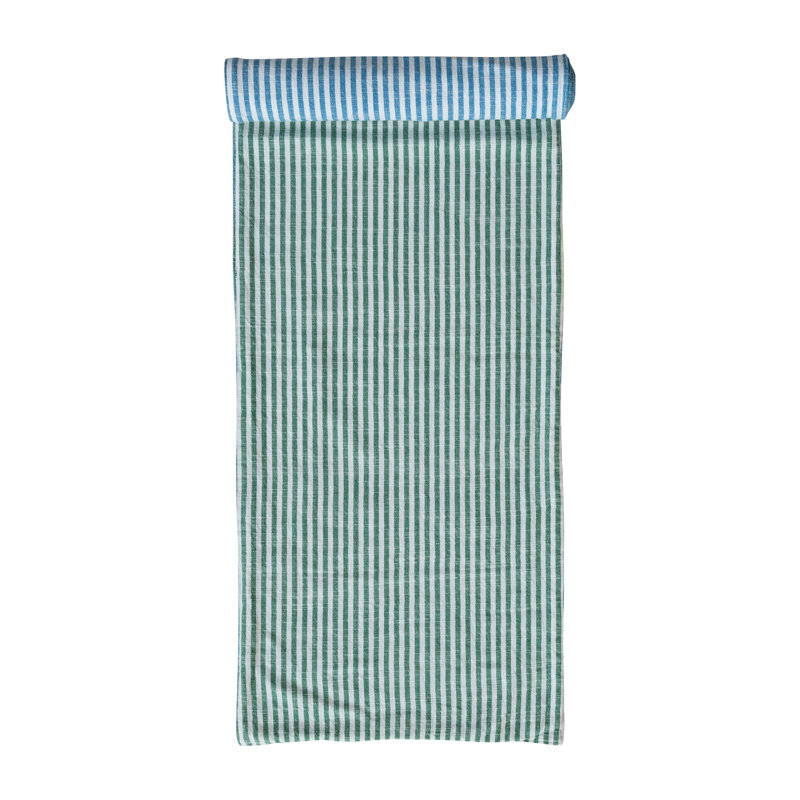 Woven Cotton Reversible Striped Table Runner