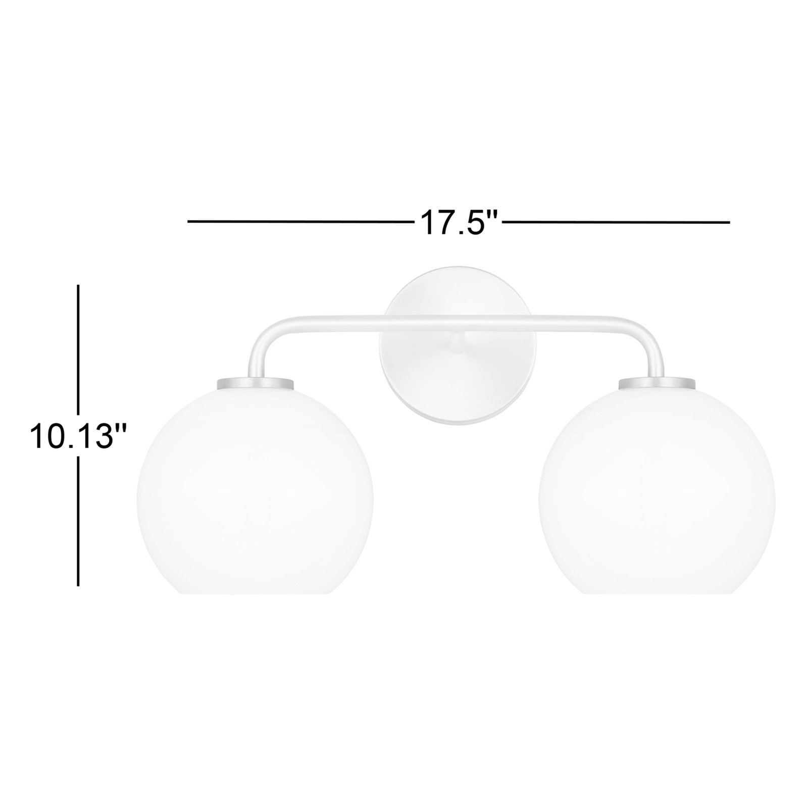 Childerley 2-Light Vanity Light, Satin Brass, White