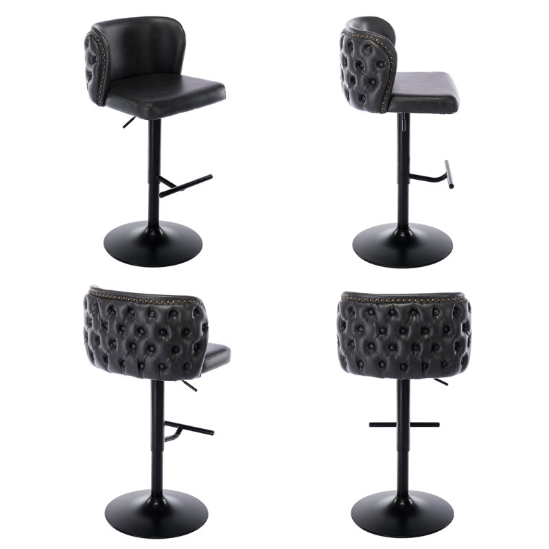 Ensemble de 4 tabourets de bar Modern, Gris foncé / Noir