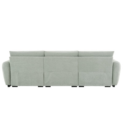 [VIDEO] 110" Modular Sectional Sofa, L Shape With Extra-Large Seat, Pull-Line Design, Movable Ottoman, High Density Foam, Free Combination, Sturdy Metal&Wood Frame, Boucle Fabric, 3 Colors