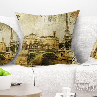 Vintage Paris - Abstract Printed Pillow