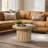 Table basse ronde en bois naturel Crystopher
