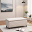Banc avec repose-pieds en tissu couleur blé - siège élégant avec compartiment caché-393100053