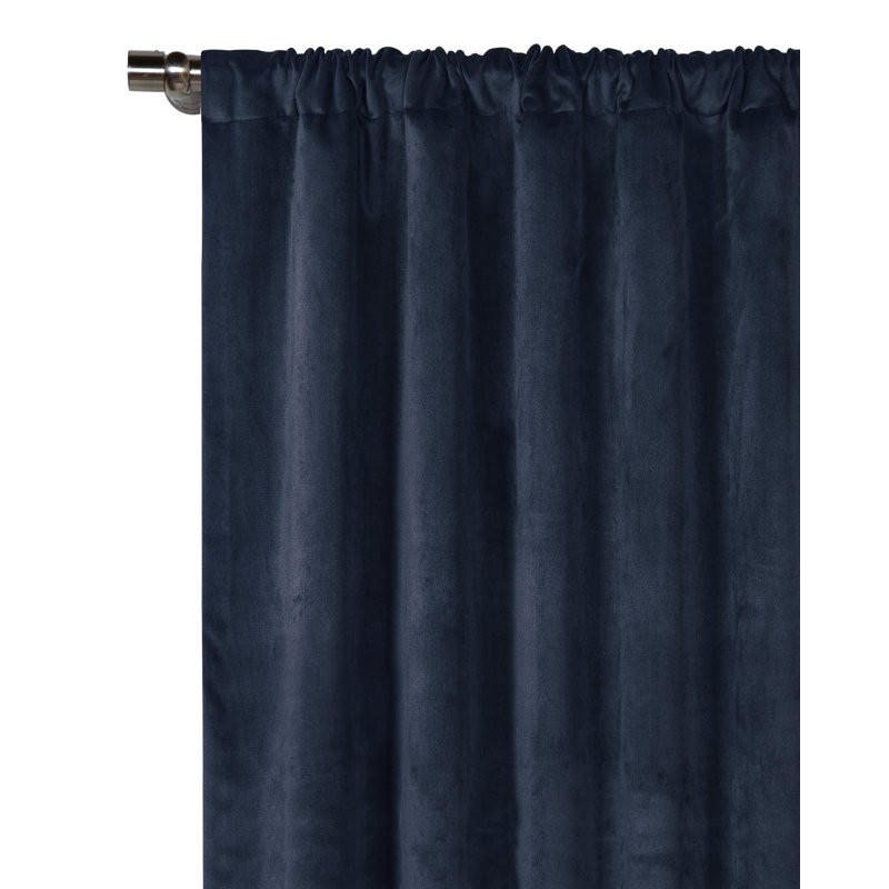 Nellis Plush Velvet Room Darkening Curtain, 48" W x 120" L, Glacier