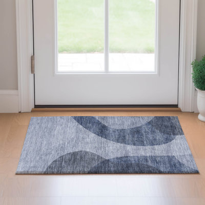 Premium Machine Washable Arnette Blue Rug