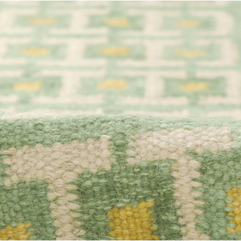 Tapis géométrique en laine et en coton tissé à la main Freya, Rectangle 9' x 12'