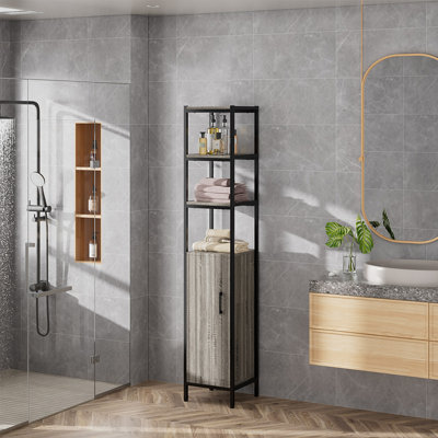 E1  MDF + Metal Freestanding Bathroom Cabinet