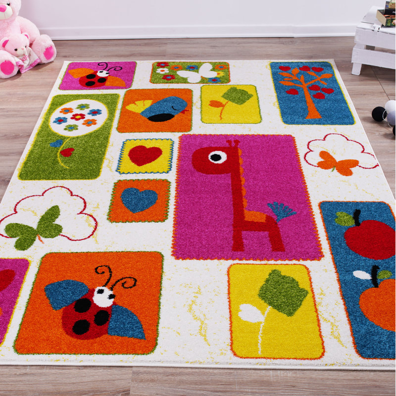 Tapis géométrique vert / rose Kindig, Rectangulaire 3 pi 11 po x 5 pi 3 po