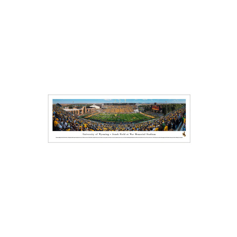 Impression panoramique du Wyoming Football, H 13,5 po x l 40 po x P 0,38 po, Sans cadre