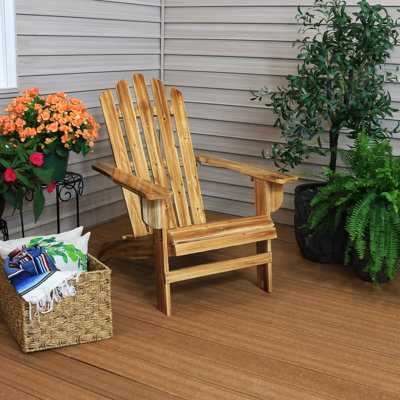 Rustic Charred Fir Wood Adirondack Chair