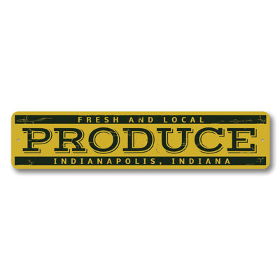 Fresh & Local Produce Aluminum Sign