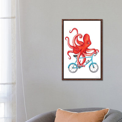 Octopus On Bike by Amélie Legault - Painting on Canvas