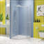 Porte de douche pivotante, avec verre trempé 1/4 po, cabine de douche néo-angle sans cadre 34,75 po x 72 po en blanc mat.