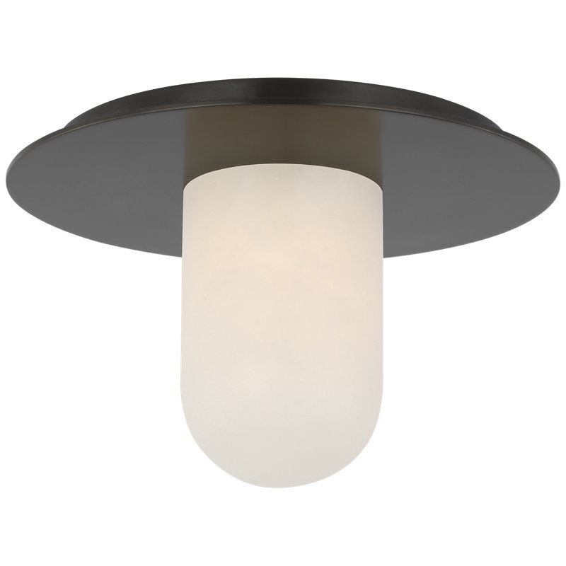 Kelly Wearstler Fosse 8" Flush Mount with Alabaster, Bronze, 5.25" H x 8.25" W x 8.25" D