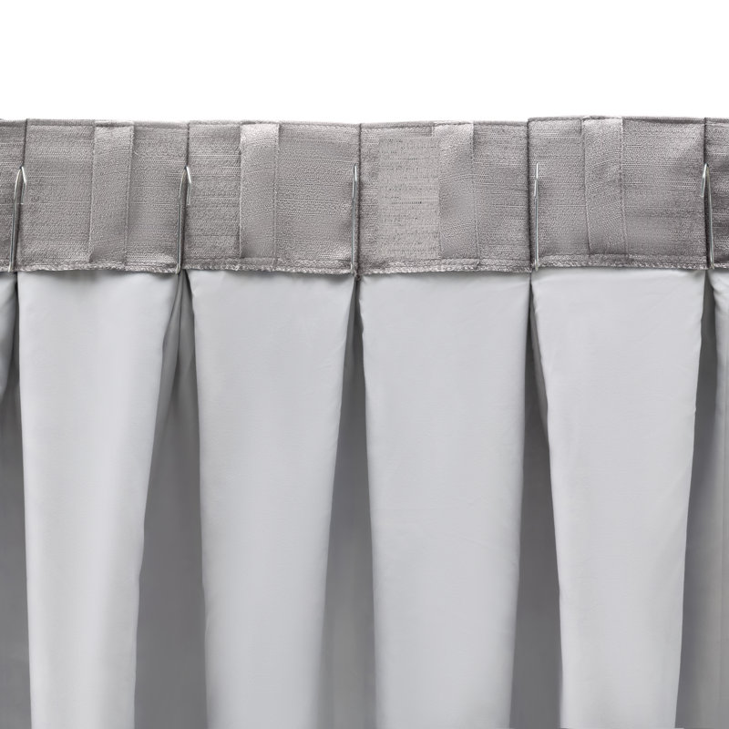 Switi Premium Pinch Pleat Pair Room Darkening Curtains w/ Back Tabs, 25" W x 63" L, Ash