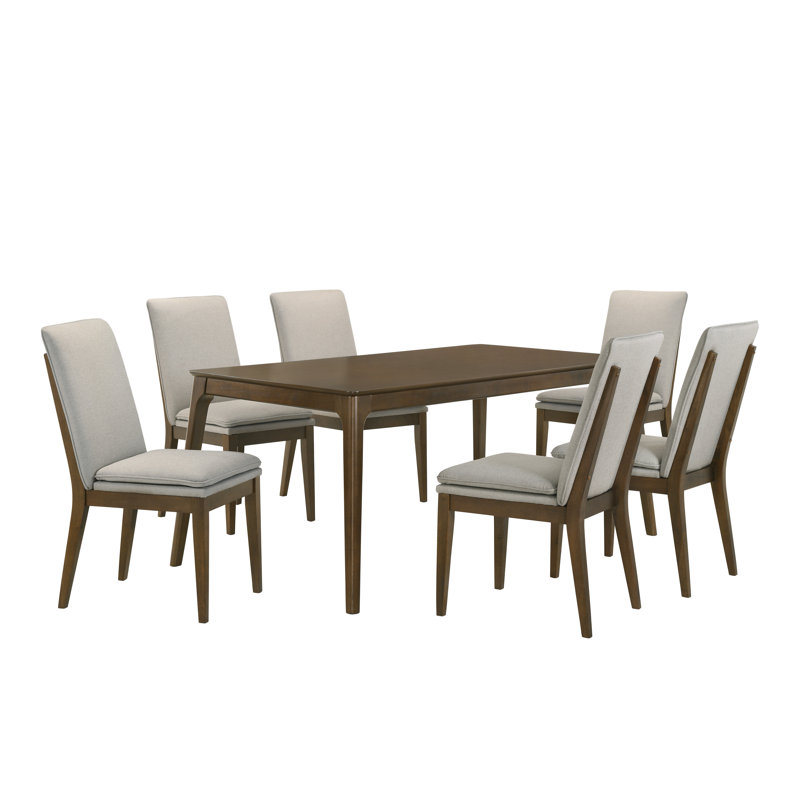  Ensemble de salle à manger Carlyssia, Gris/beige, 7 Pieces: Table, 6 Chairs