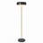Modern 2-Light Disc Floor Lamp, Black Shade Brass Gold Pole Standing Lamp with Double Pull Chains, Minimalist Tall Floor Lamp for Living Room Bedroom Corner Decor