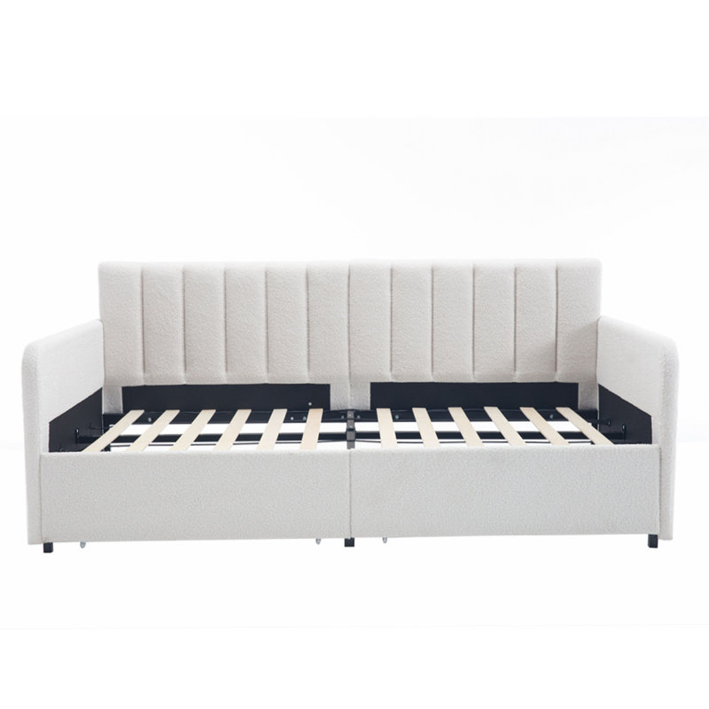 Zija Upholstered 2 Drawers Daybed, White