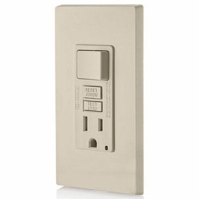 Leviton SmartlockPro 15 Amp 125 Volt Light Almond Outlet/Wattallplate 5-15R 1 Pack