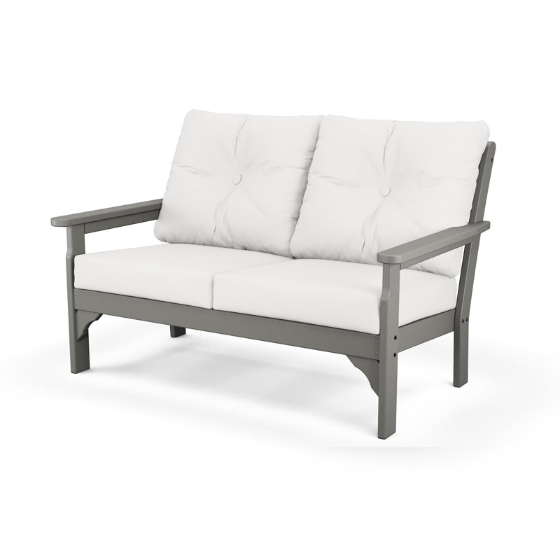 Causeuse Lakeside Vineyard, Structure gris ardoise / coussin en lin naturel