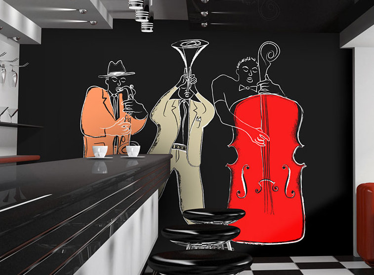 Jazz Instruments 270cm x 350cm Wallpaper, 200 cm x 154 cm
